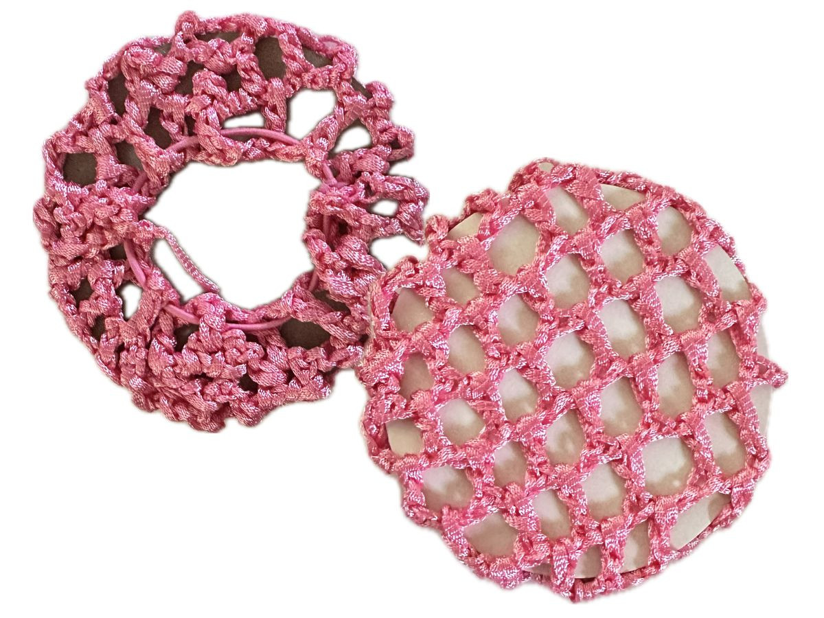 EF-ES Kontyháló - okrasná gumička se síťkou na drdol RŮŽOVÁ