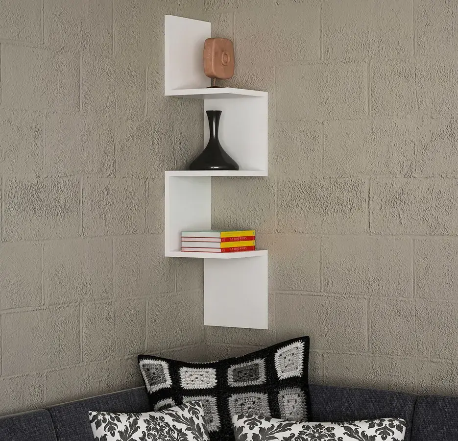 Casarredo Závěsná police rohová LOMELA bílá