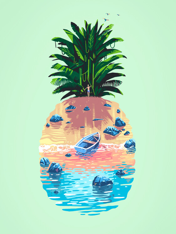 Mark Harrison Ilustrace Pineapple Island, Mark Harrison, 30 × 40 cm