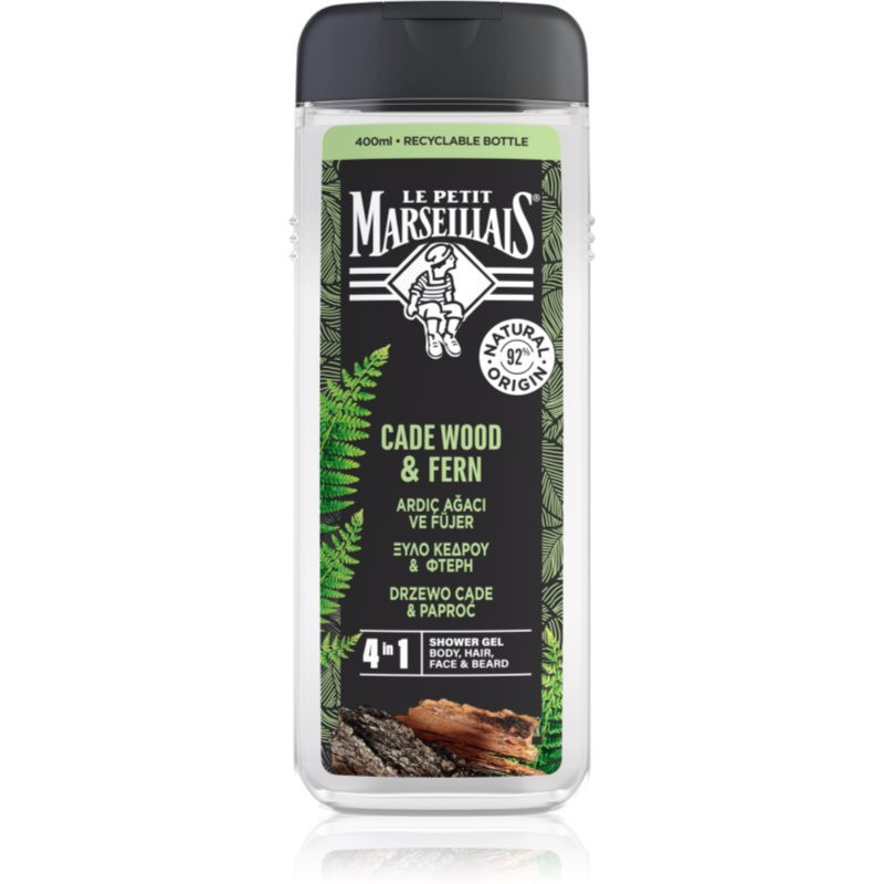 Le Petit Marseillais Cade Wood & Fern sprchový gel 4 v 1 pro muže 400 ml