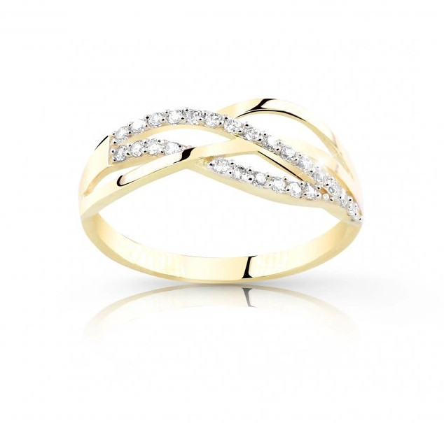 Cutie Jewellery Půvabný prsten ze žlutého zlata se zirkony Z8036-10-X-1 48 mm