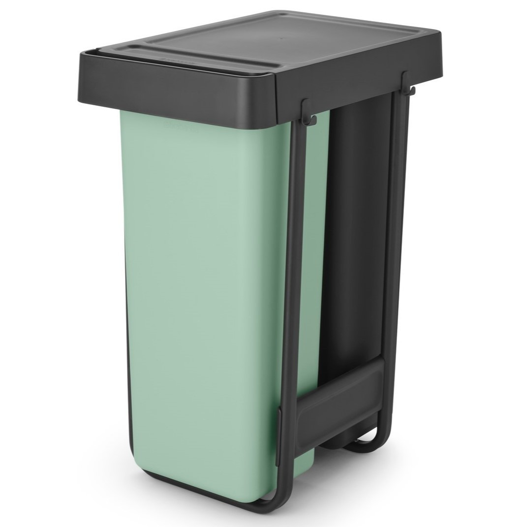 Vestavný odpadkový koš SORT & GO 2x 30 l, tmavě šedá / nefritově zelená, plast, Brabantia