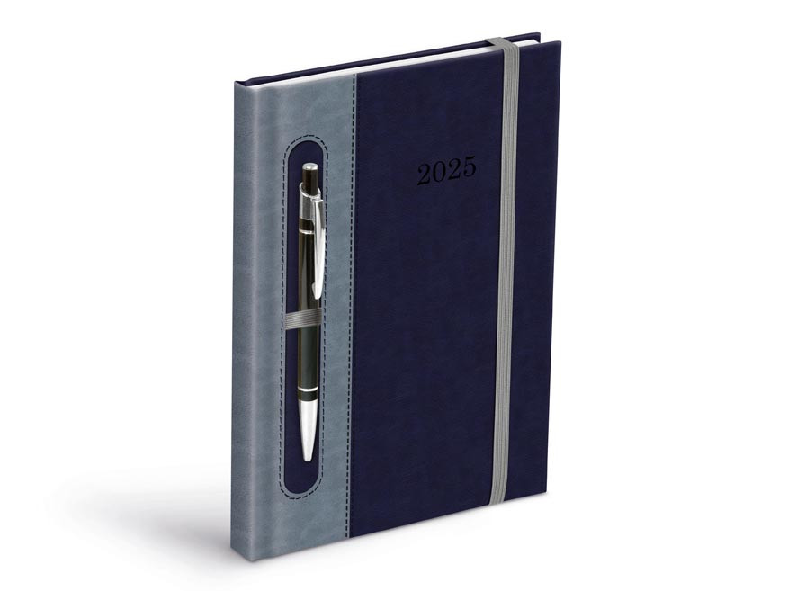 MFP 7781355 Diář 2025 D801 PU dark blue/gray - na propisku denní