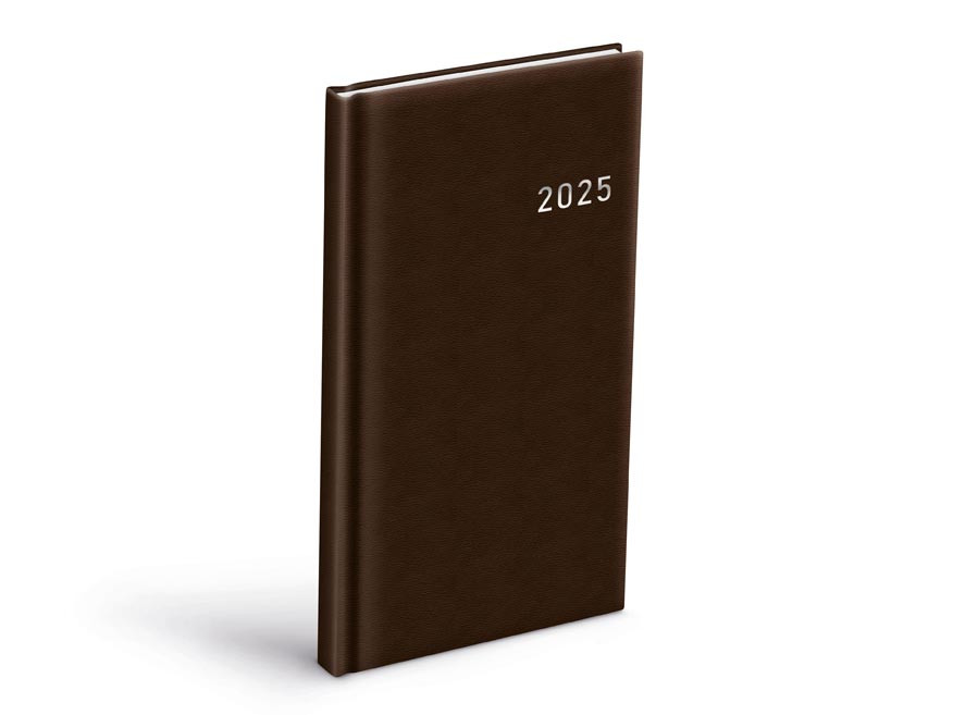 MFP 7781407 Diář 2025 T806 PVC dark brown 90x170mm týdenní