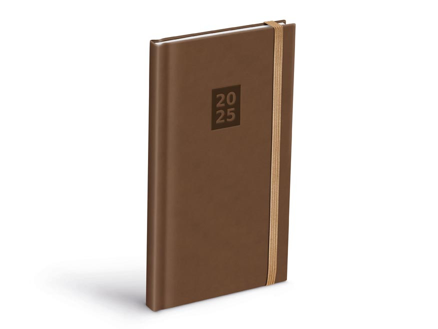 MFP 7781412 Diář 2025 T806 PU s gumkou beige 90x170mm týdenní