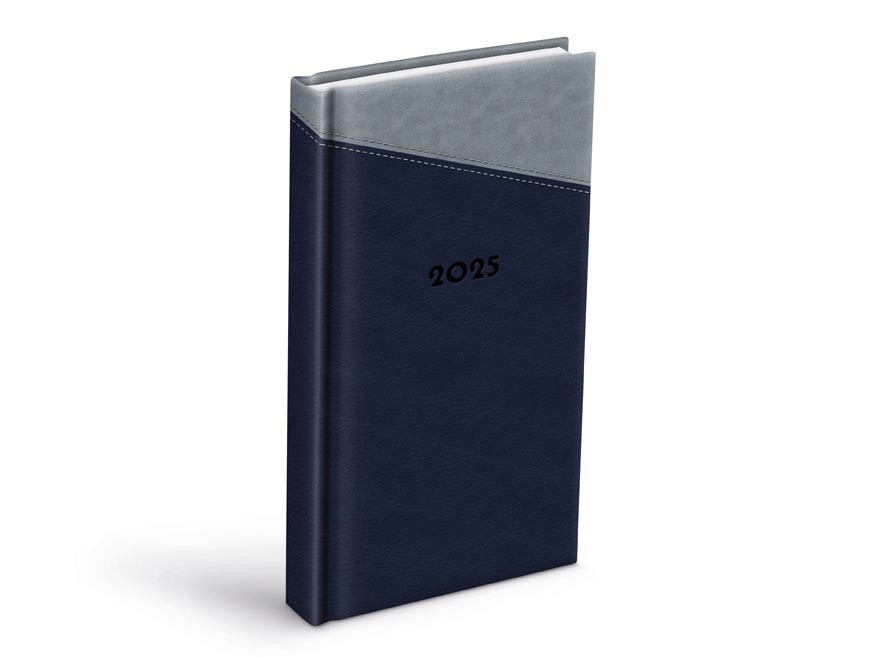 MFP 7781393 Diář 2025 D802 PU gray/blue 90x170mm denní