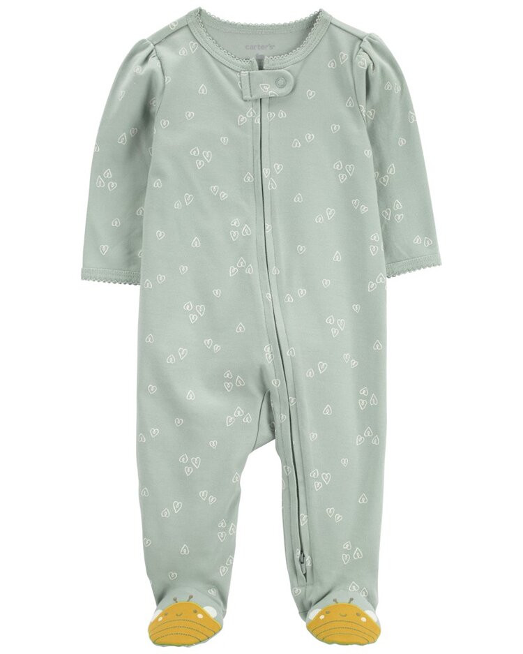 CARTER'S Overal na zip Sleep&Play Green Floral Bee holka 6m/vel. 68