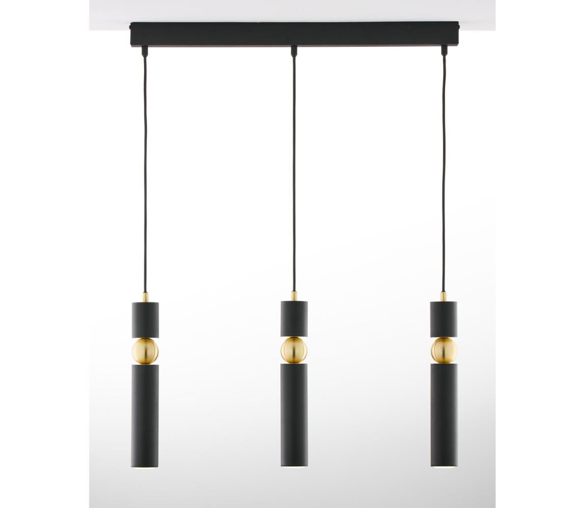 Jupiter Jupiter 2004 - Lustr na lanku ALAS 3xGU10/10W/230V černá/zlatá