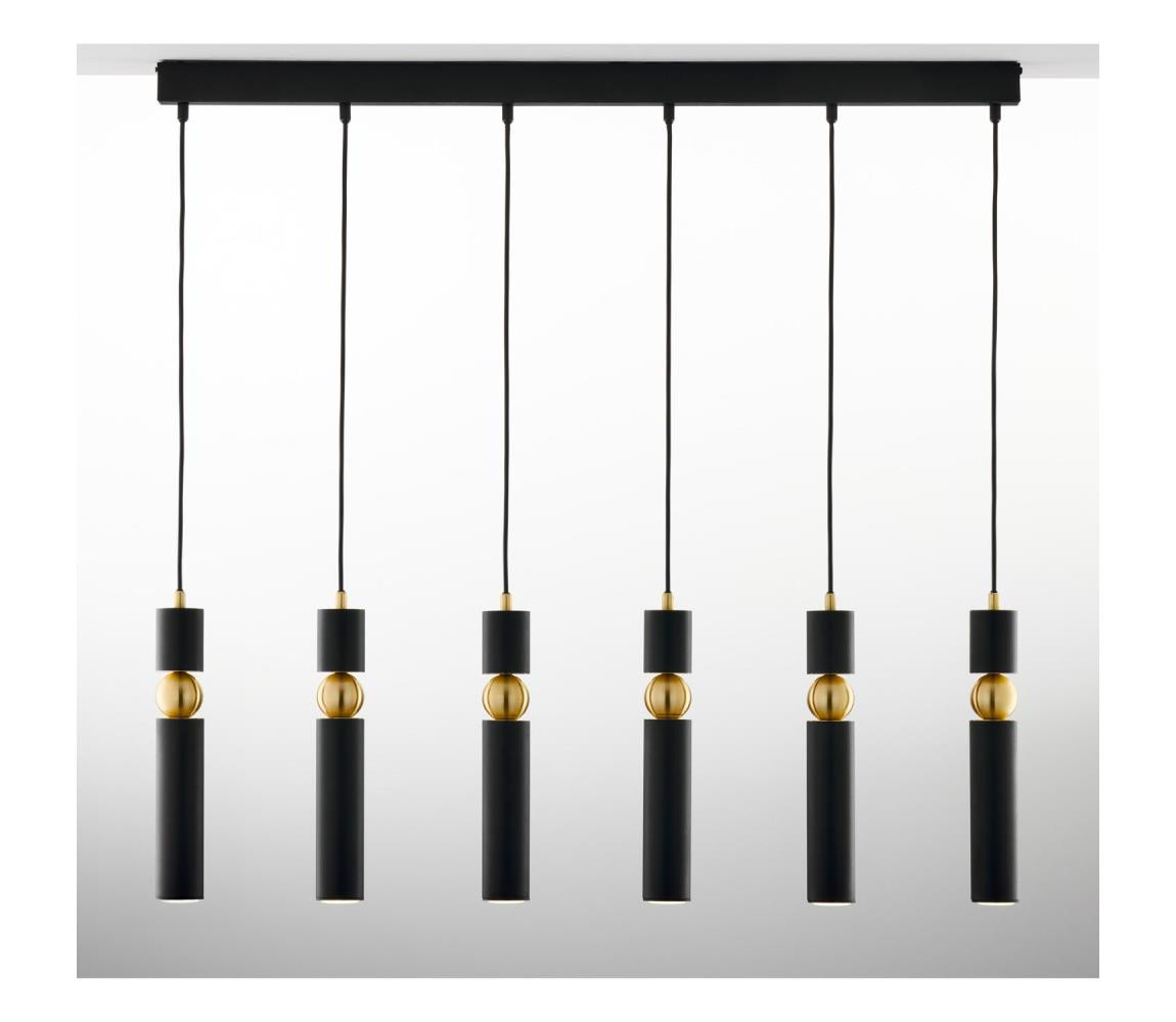 Jupiter Jupiter 2005 - Lustr na lanku ALAS 6xGU10/10W/230V černá/zlatá