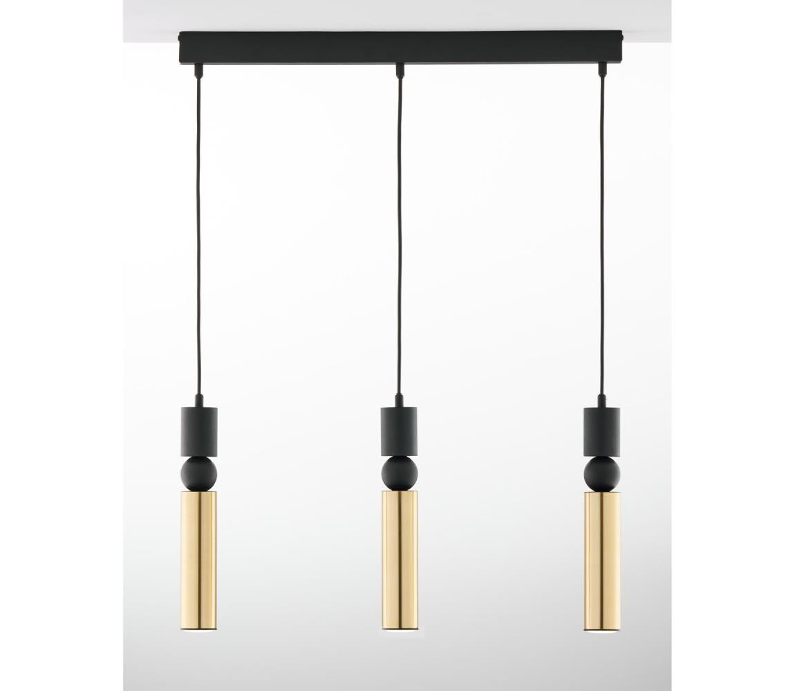 Jupiter Jupiter 2007 - Lustr na lanku ALAS 3xGU10/10W/230V zlatá/černá