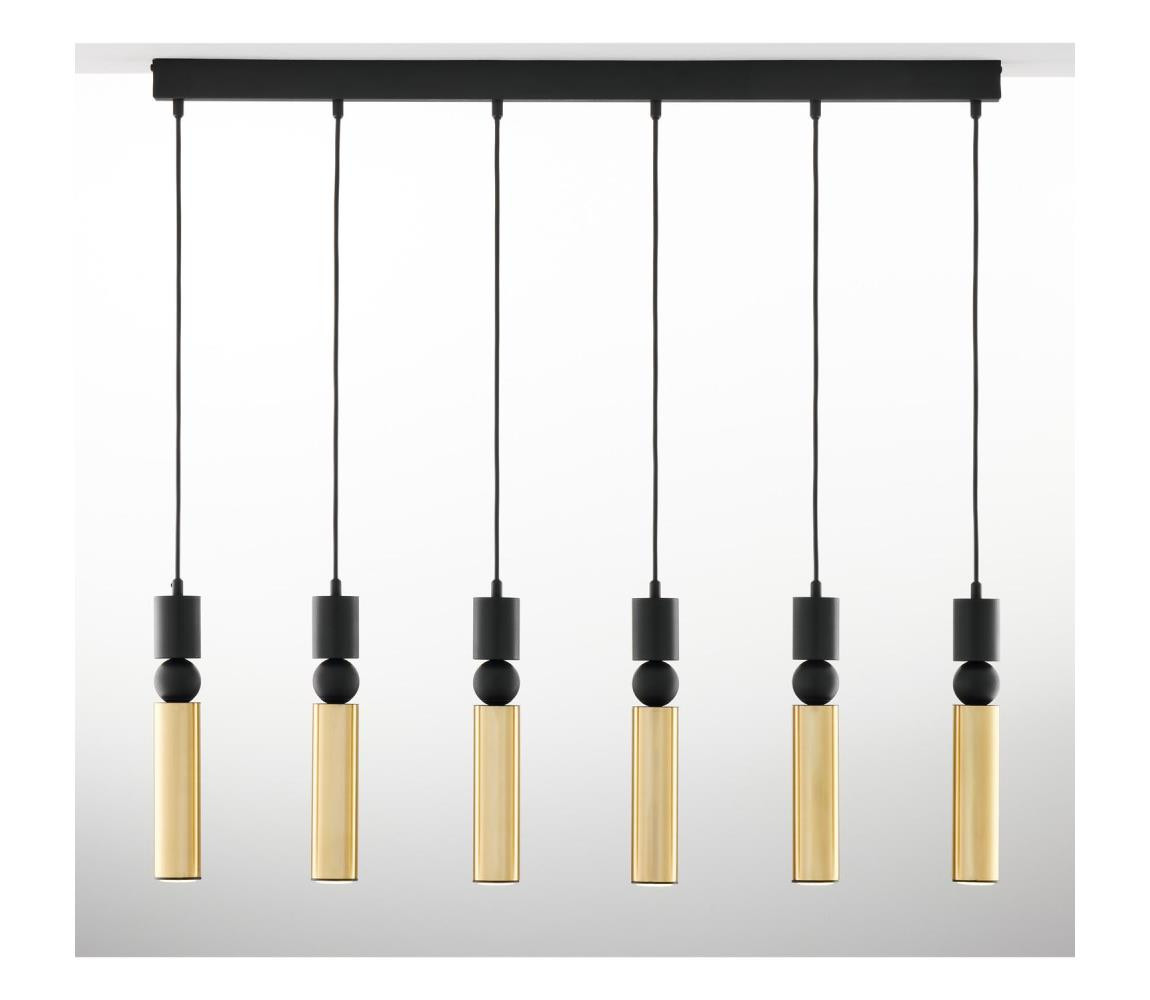Jupiter Jupiter 2008 - Lustr na lanku ALAS 6xGU10/10W/230V zlatá/černá