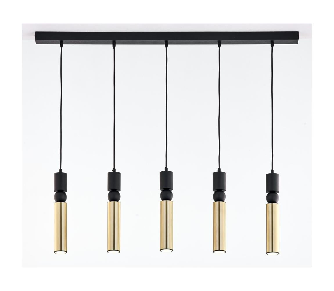 Jupiter Jupiter 2012 - Lustr na lanku ALAS 5xGU10/10W/230V černá/zlatá
