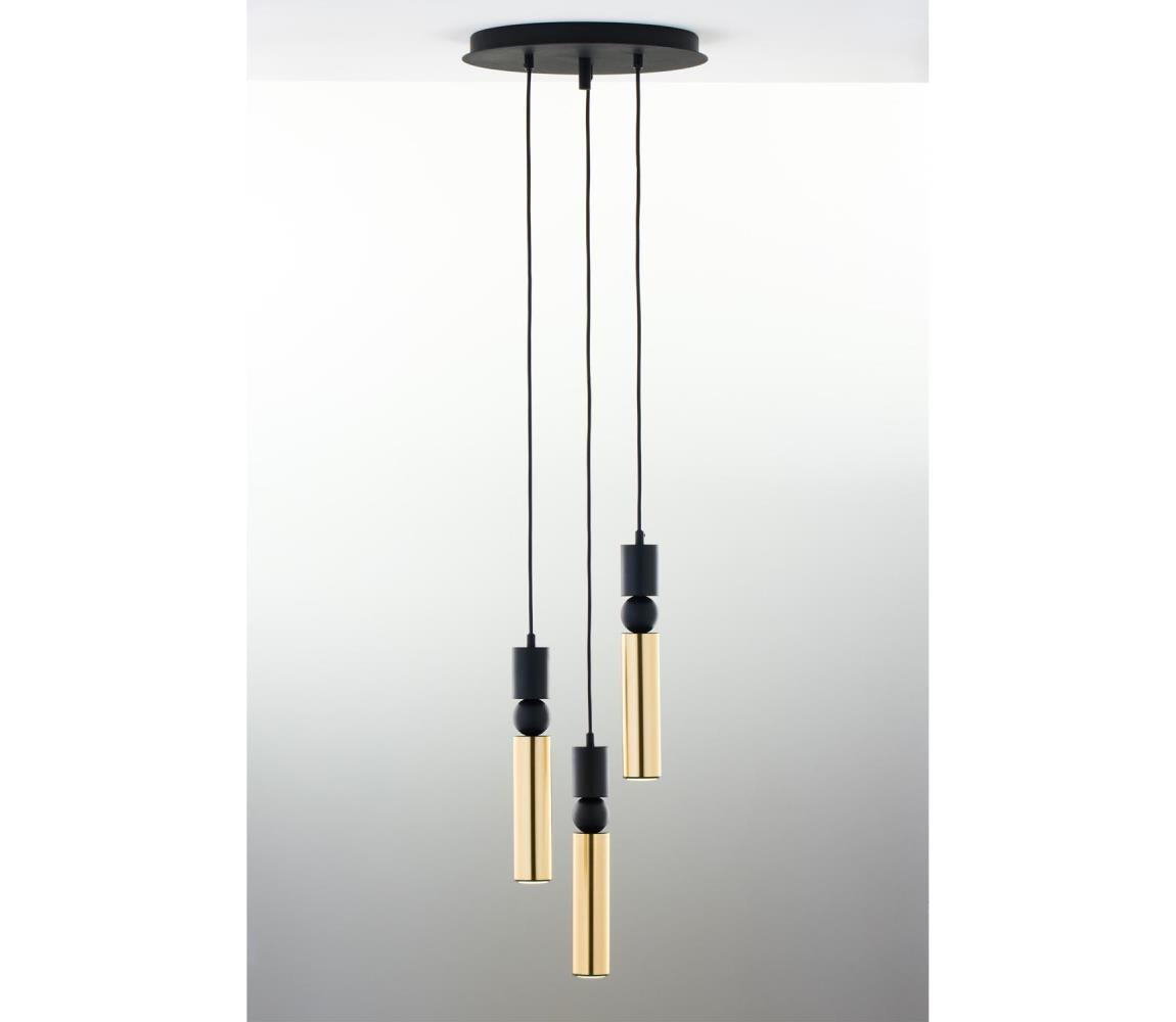 Jupiter Jupiter 2016 - Lustr na lanku ALAS 3xGU10/10W/230V zlatá/černá