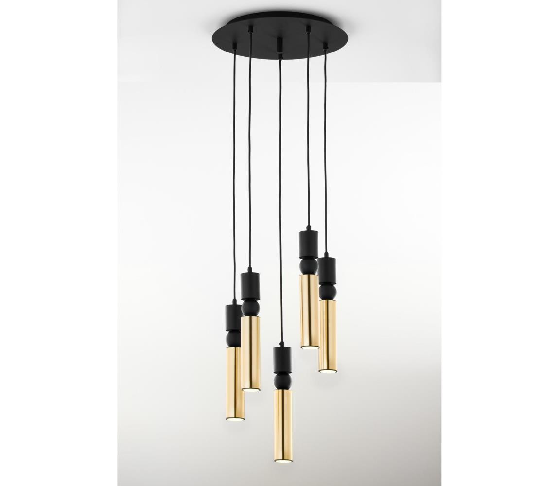 Jupiter Jupiter 2017 - Lustr na lanku ALAS 5xGU10/10W/230V zlatá/černá