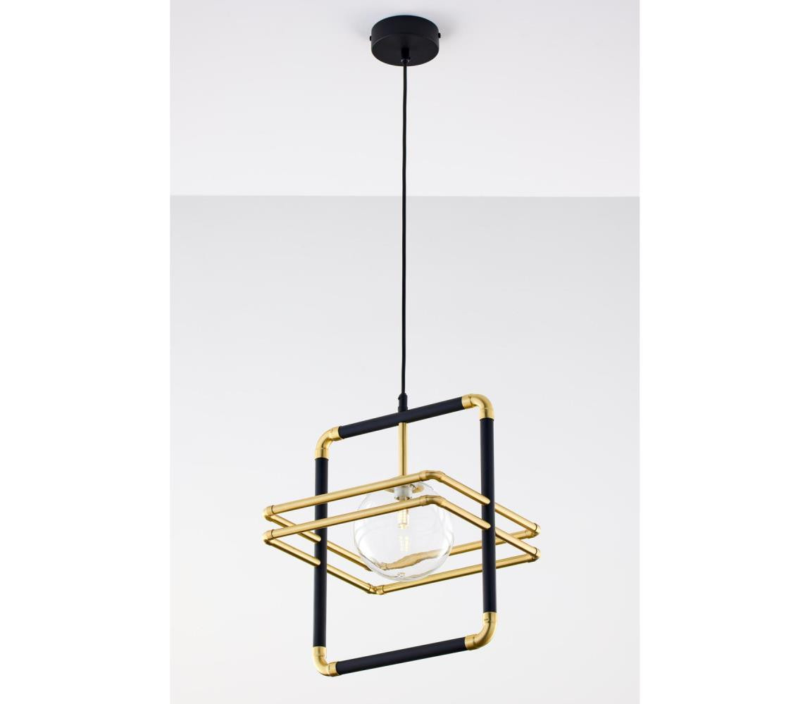 Jupiter Jupiter 2028 - Lustr na lanku FIORI 1xG9/10W/230V černá/zlatá/čirá