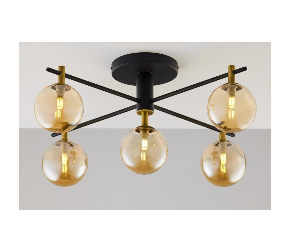 Jupiter Jupiter 2032 - Přisazený lustr FIGARO 5xG9/10W/230V černá/zlatá/béžová