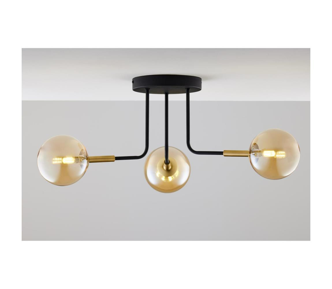 Jupiter Jupiter 2037 - Lustr na tyči BURANO 3xG9/10W/230V černá/zlatá/béžová