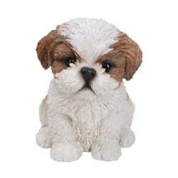 Štěně Shih-tzu sedící polyresinové 17cm