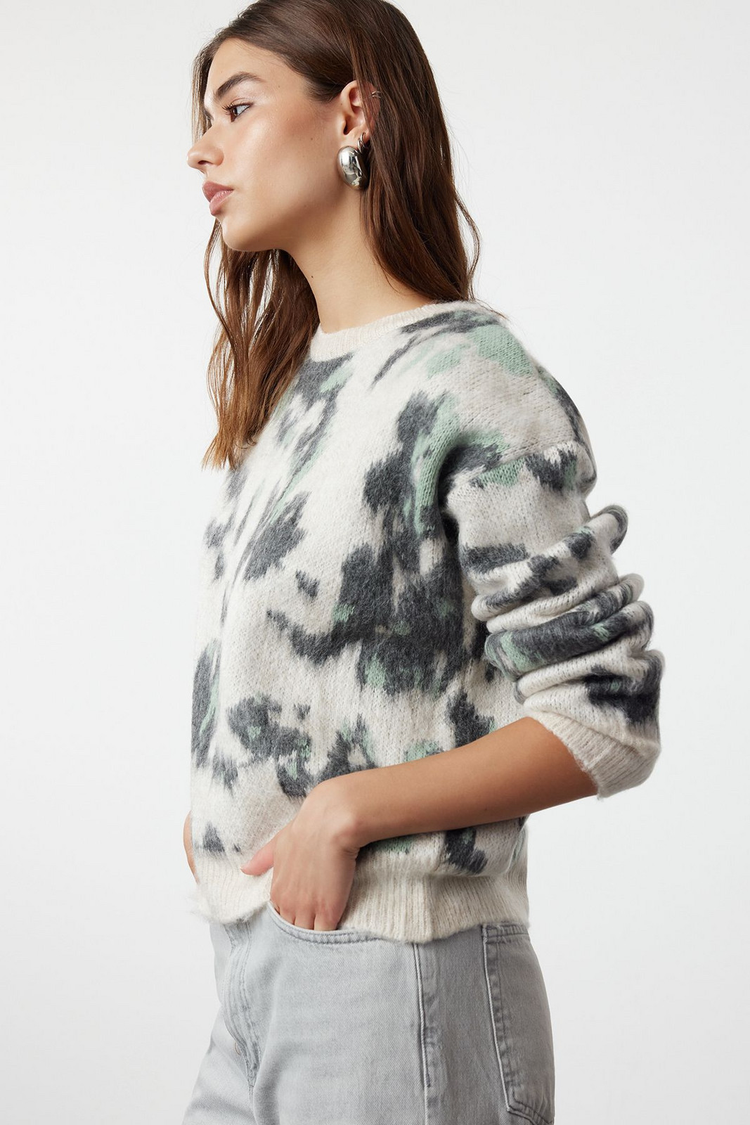 Trendyol Stone Soft Textured Crew Neck Knitwear Sweater