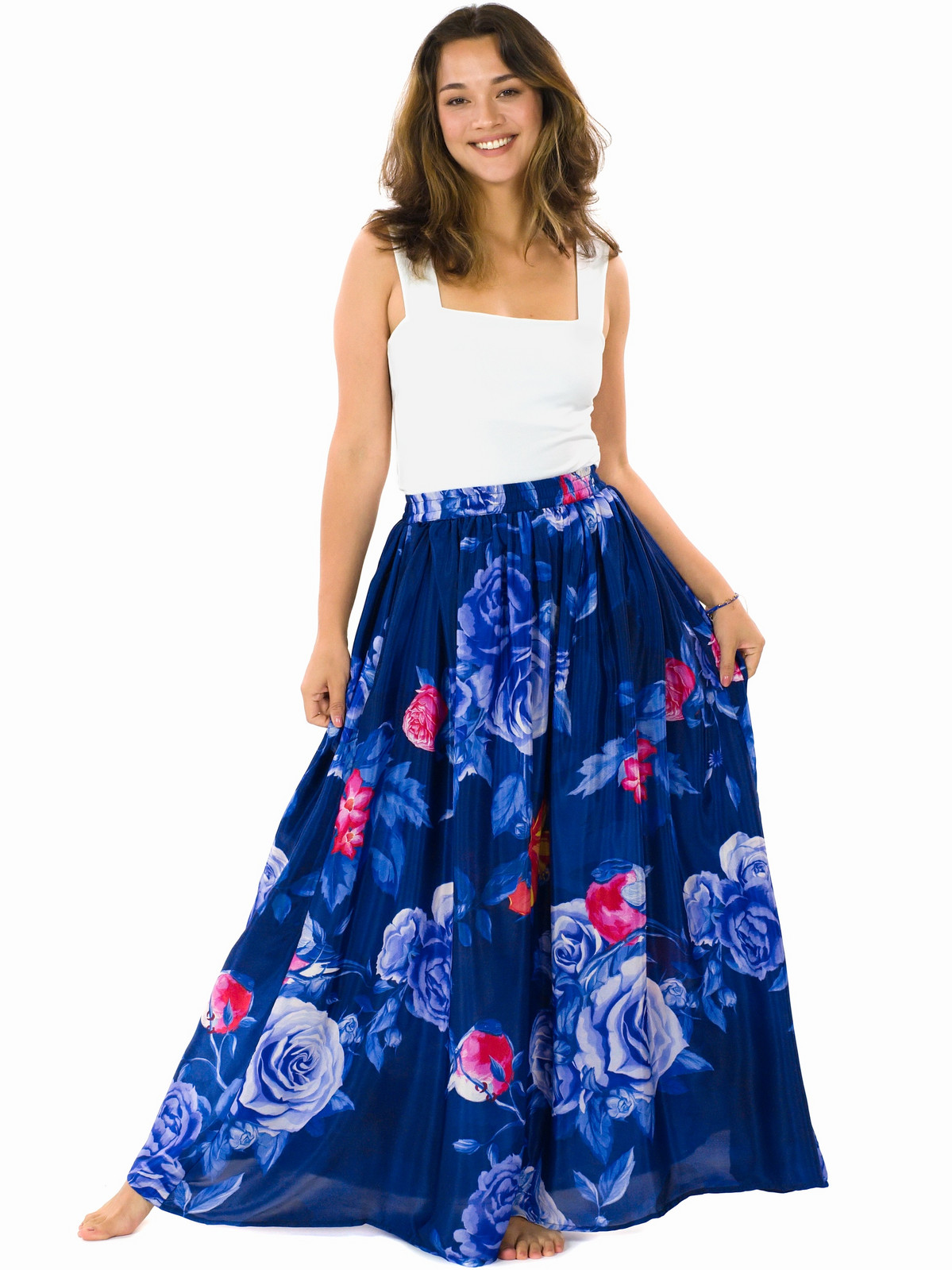 Himalife Maxi sukně s kapsami Kesha - tmavě modrá Velikost: S/M