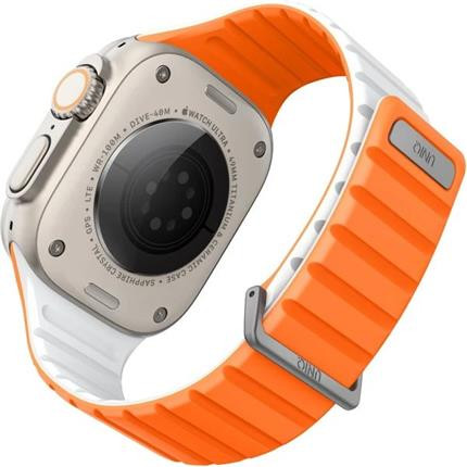 UNIQ Revix Evo oboustranný řemínek Apple Watch 49/45/44/42mm (oranžový/bílý)