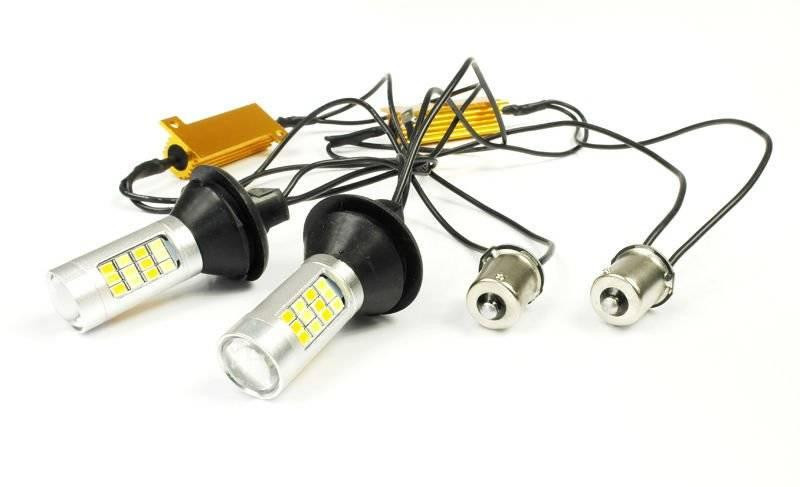 Interlook 2-v-1 DRL s kontrolkou | Žárovky 42 SMD 2323 | LED světla pro denní svícení | STROJ