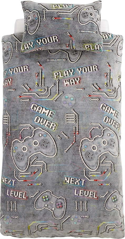 Dětské povlečení se svítícím efektem na jednolůžko z mikroplyše 135x200 cm Game Over – Catherine Lansfield
