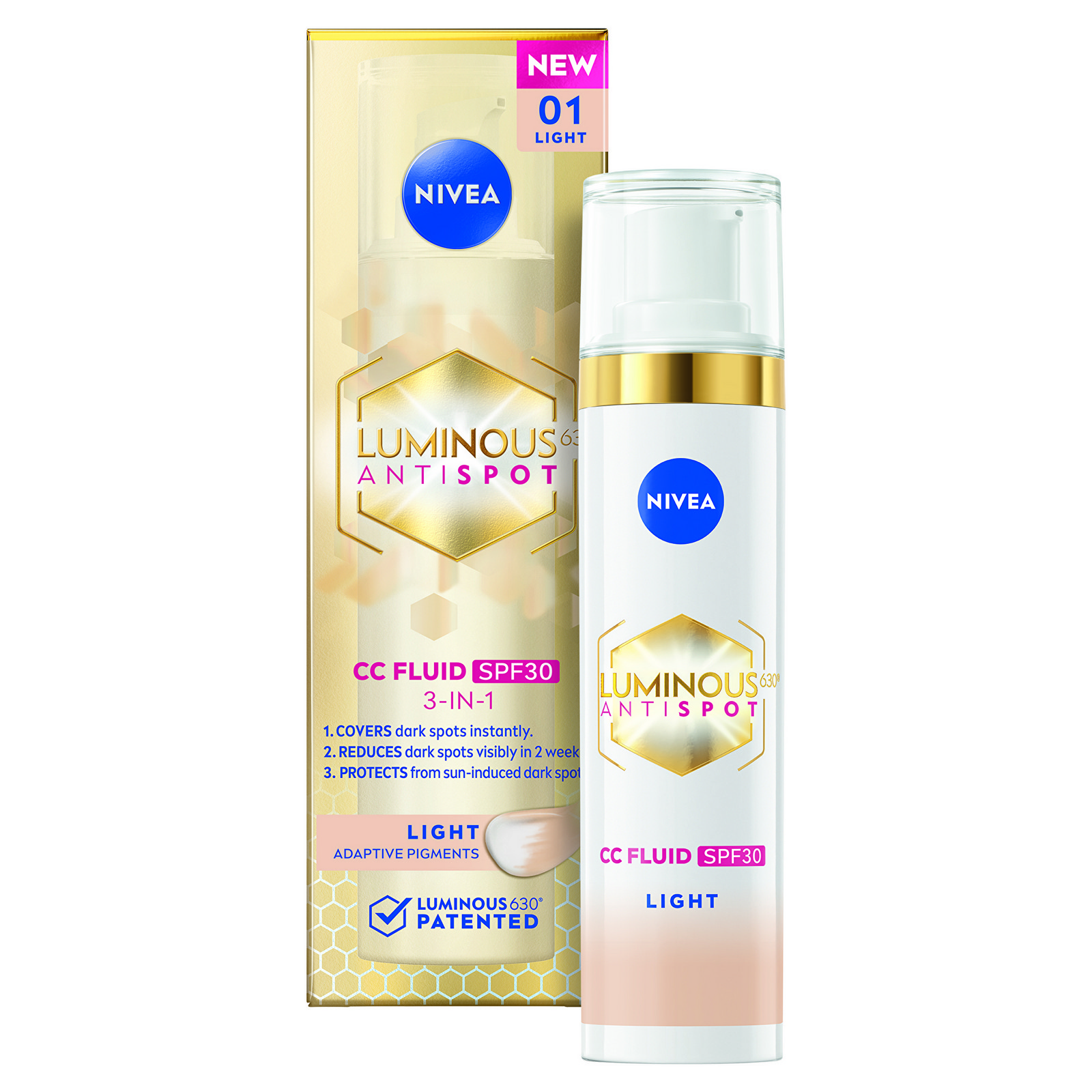 Nivea Luminous630 CC krém 3 v 1 světlý odstín s OF 30 40ml