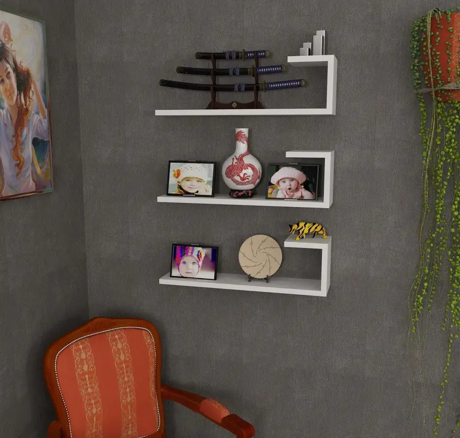 Casarredo Závěsná police (3 ks) ELVA bílá