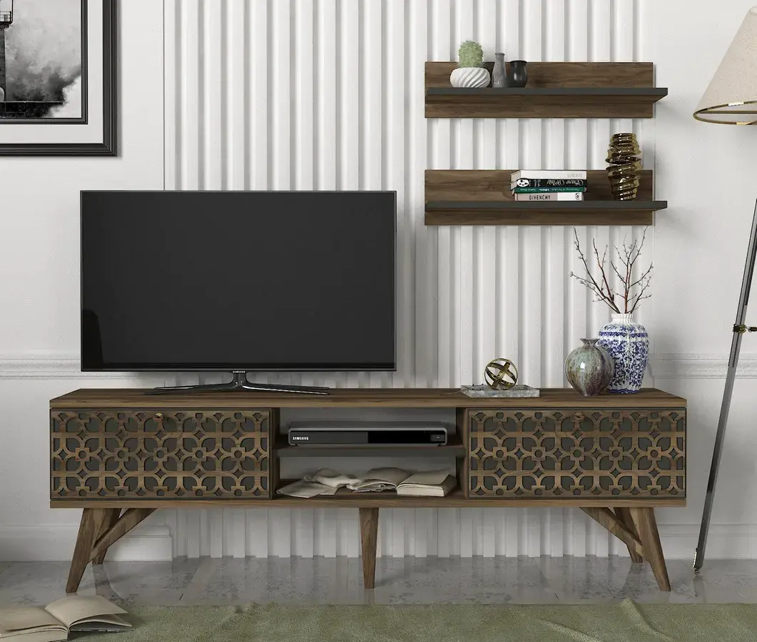 Casarredo Televizní stolek s policemi ERDEK ořech