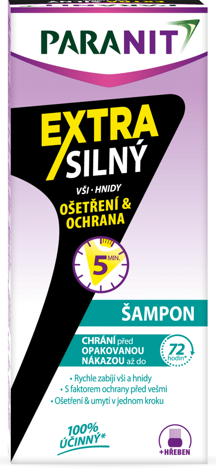 PARANIT Extra silný šampon +hřeben 100 ml