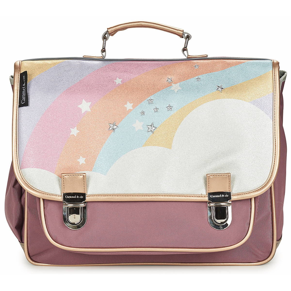 CARAMEL & CIE  CARTABLE 38 CM ARC EN CIEL ETOILE  ruznobarevne