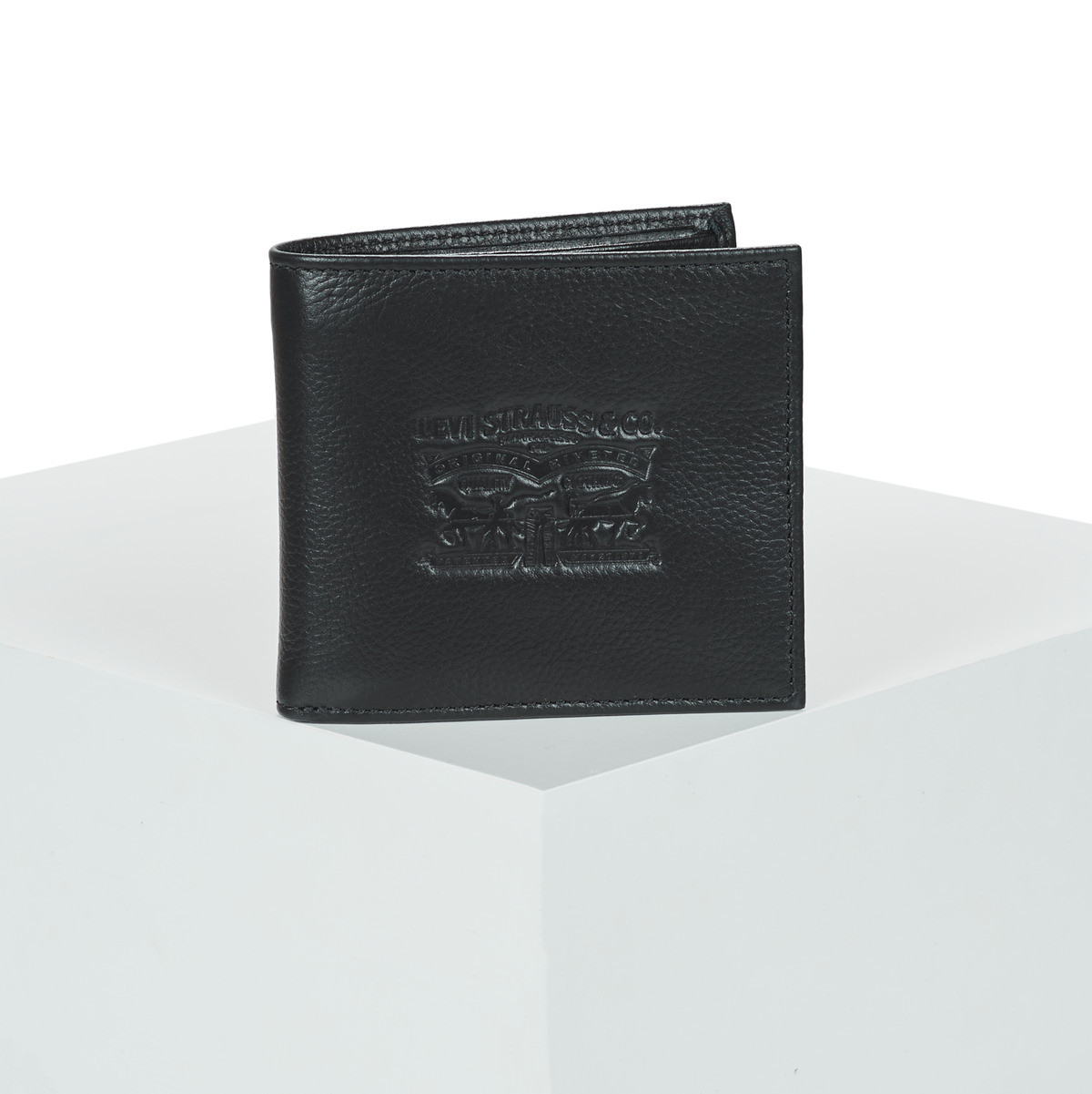 Levis  VINTAGE TWO HORSE BIFOLD COIN WALLET  Černá