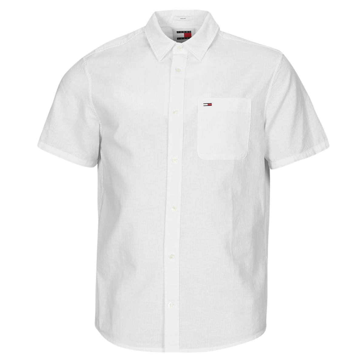 Tommy Jeans  TJM REG LINEN BLEND SS SHIRT  Bílá