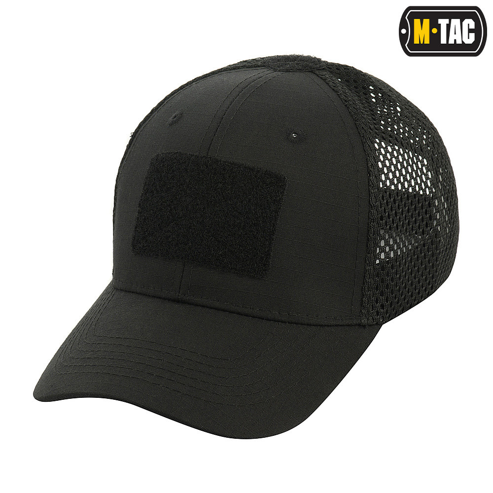 Kšiltovka M-Tac Mesh Flex Ripstop Baseball Velcro - černá, S/M