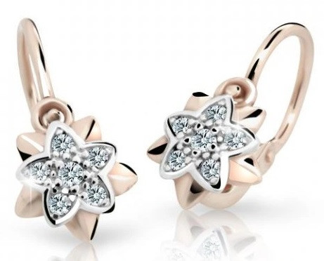 Cutie Jewellery Dětské náušnice z růžového zlata C2210-10-X-4 bílá