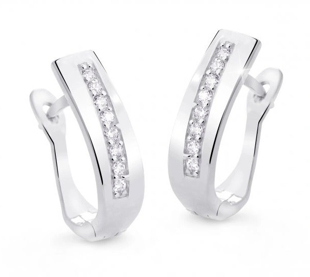 Cutie Diamonds Půvabné visací náušnice z bílého zlata s brilianty DZ8018-80-00-X-2
