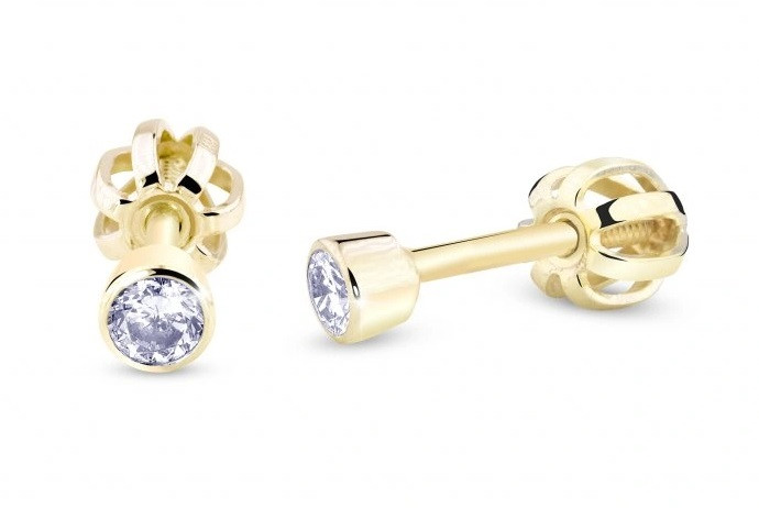 Cutie Diamonds Drobné náušnice ze žlutého zlata s diamanty DZ3033-30-00-X-1