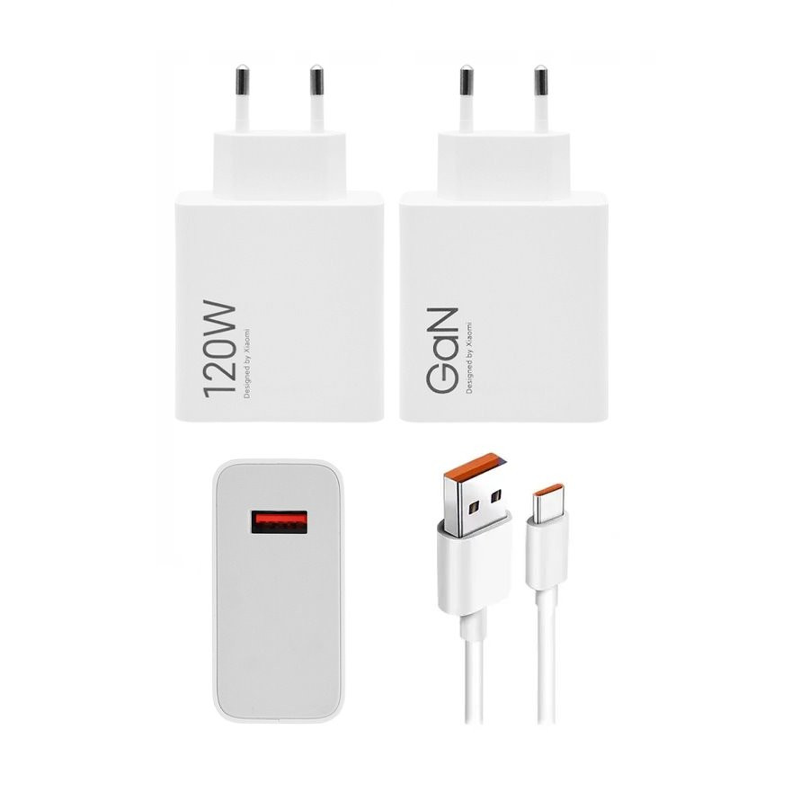 Rychlonabíječka Xiaomi MDY-14-EE GaN vč. datového kabelu USB-C 120W bílá