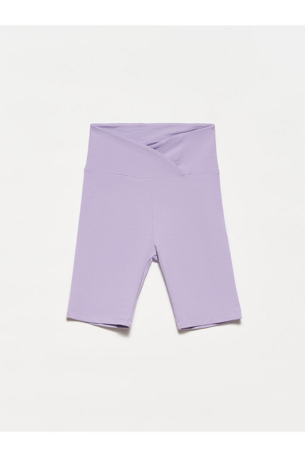 Dilvin 7936 Belt Detailed Short Leggings-lilac