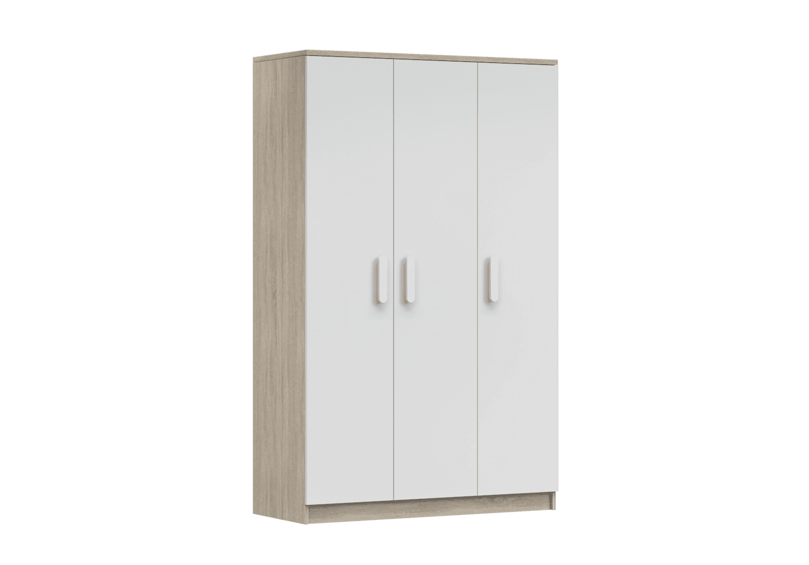 IDZ Šatní skříň SMYK III 3D 19, 120 cm Bílá + Dub Sonoma / Barevné úchytky Barva: Bílá