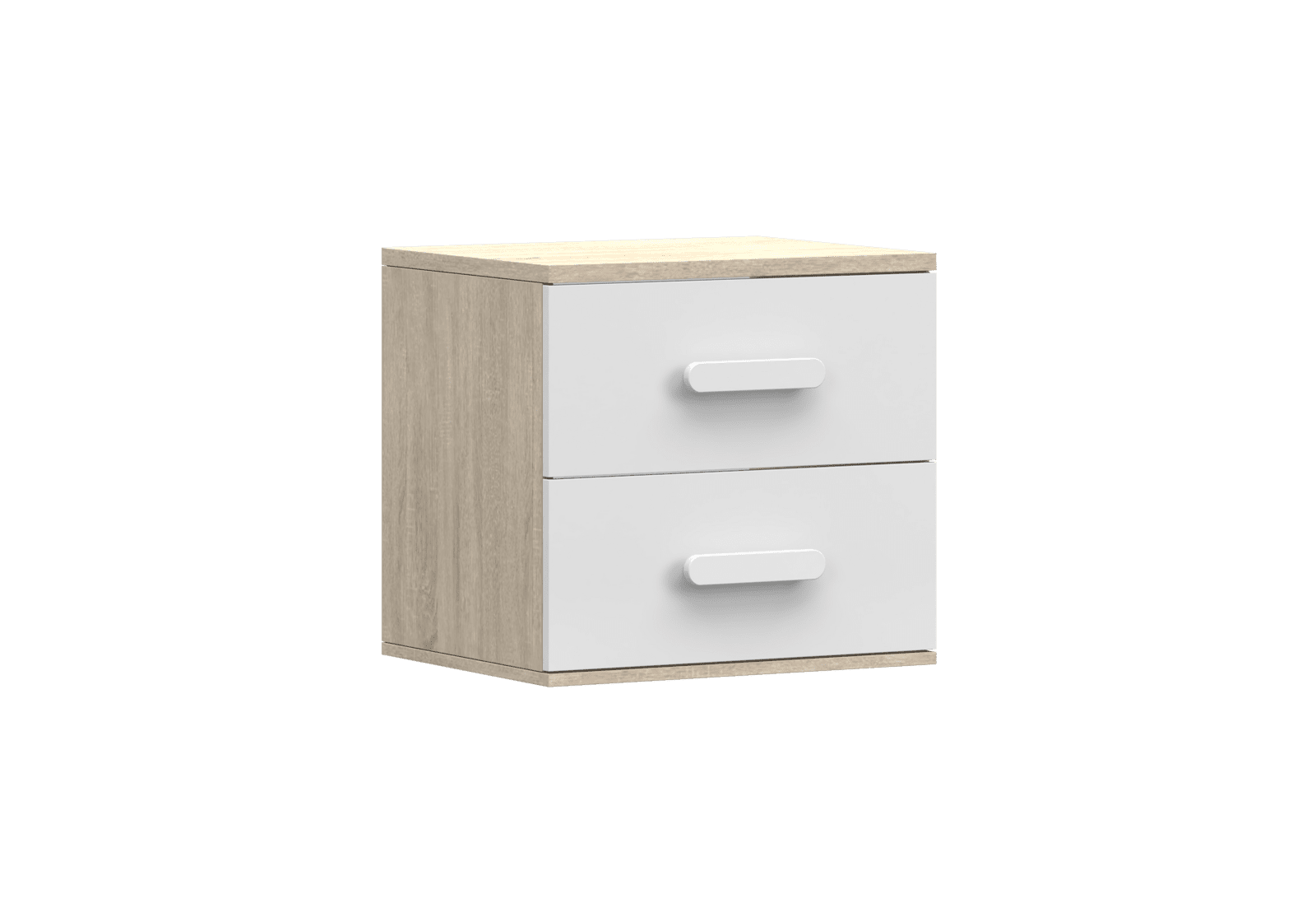 IDZ Noční stolek SMYK III 22, 55 cm Bílá + Dub Sonoma / Barevné úchytky Barva: Bílá