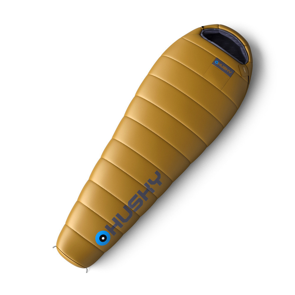 Husky Syntetický třísezónní prodloužený spacák LONG mustard