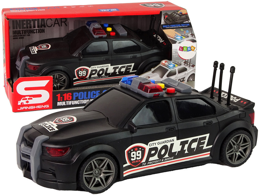 mamido Sportovní policejní auto 1:16 černé se zvukem