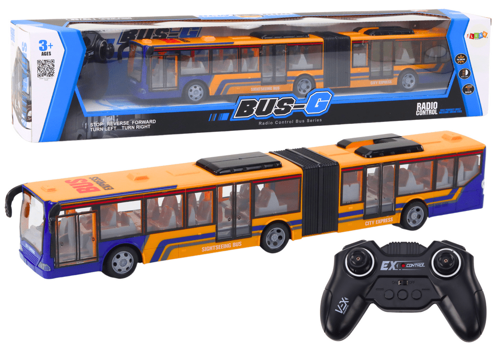 mamido Dálkově ovládaný autobus oranžový s osvětlením 44 cm RC
