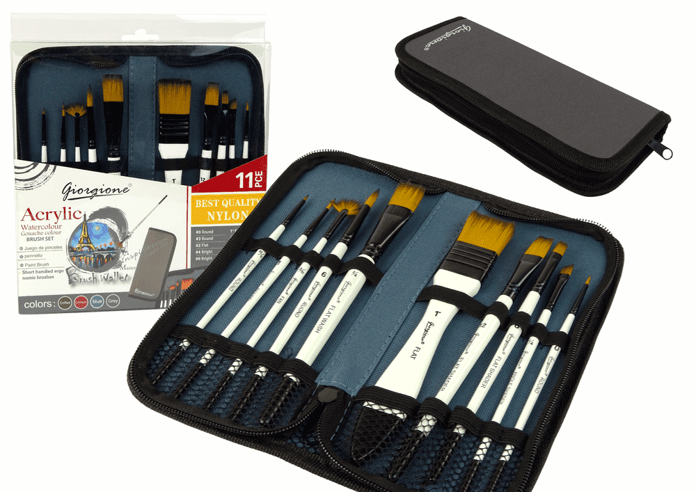 mamido Sada pro umělce v pouzdře 10 akrylových štětců