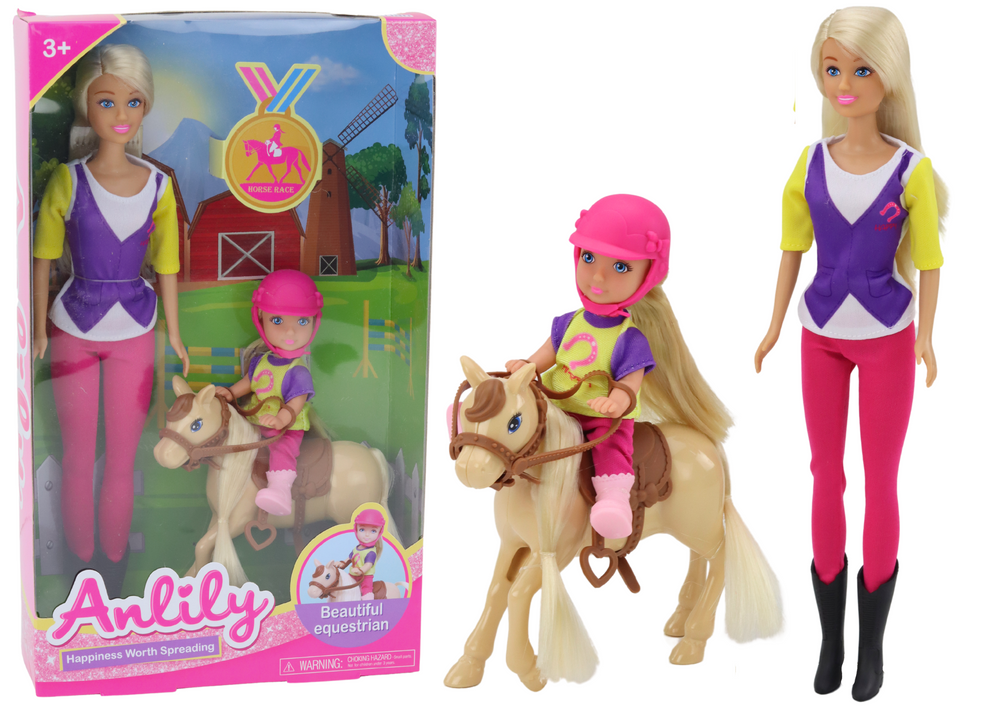 mamido Sada panenka Anlily s dítětem a poníkem - Jezdecký klub