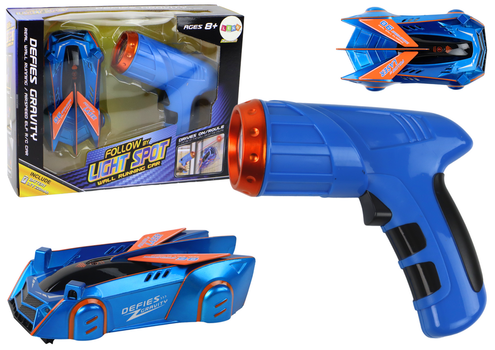 mamido Sportovní autíčko jezdící po stěnách a stropě na laser modré RC