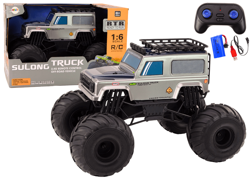 mamido Velké terénní SUV na dálkové ovládání 2.4G RC 1:6 šedé