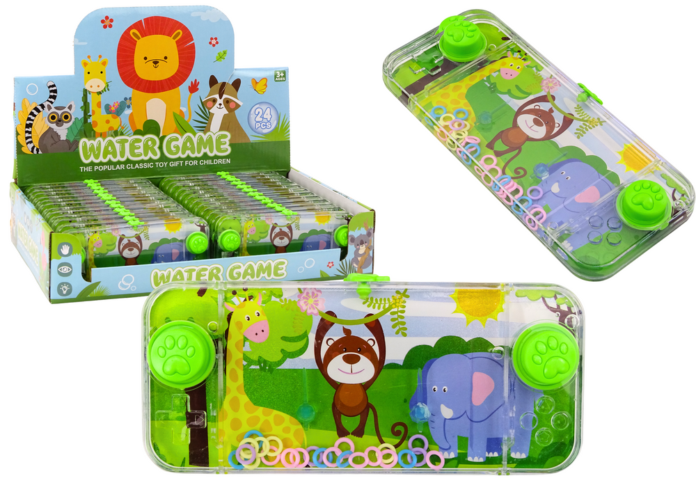 mamido Vodní hra konzole zručnosti zelená opička žirafa safari kroužky